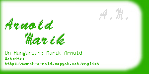 arnold marik business card